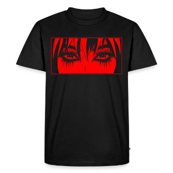Finnish Goth Aesthetic Gothic Anime Girl Eyes - Men's Premium Organic T-Shirt - black - Front - Nico (187cm)