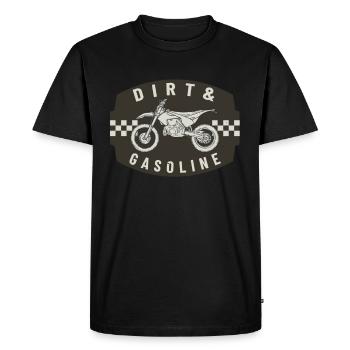 Boue et essence Cross Bike Motorsport Biker - T-shirt Premium bio Homme - noir - Devant - Nico (187cm)