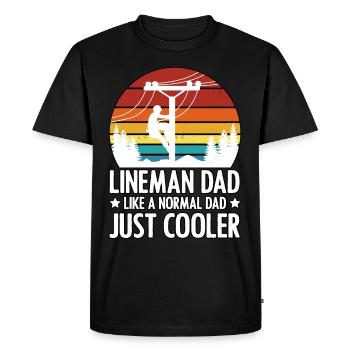 Le père monteur de lignes comme un électricien normal de la fête des pères - T-shirt Premium bio Homme - noir - Devant - Nico (187cm)