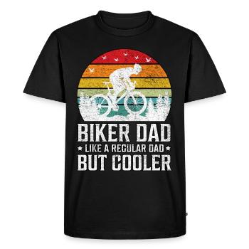 Papa VTT comme un papa ordinaire mais plus cool - T-shirt Premium bio Homme - noir - Devant - Nico (187cm)