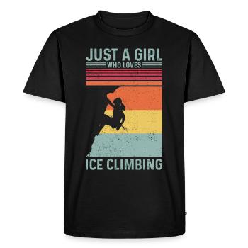 Juste une fille qui aime l’escalade sur glace Escalade sur glace - T-shirt Premium bio Homme - noir - Devant - Nico (187cm)