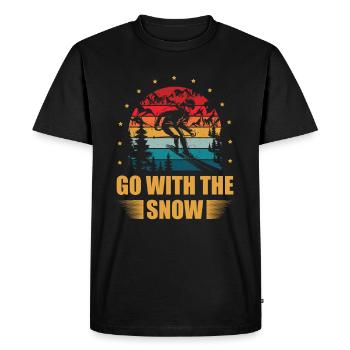 Faites du ski sur glace avec l’amoureux du ski de neige - T-shirt Premium bio Homme - noir - Devant - Nico (187cm)
