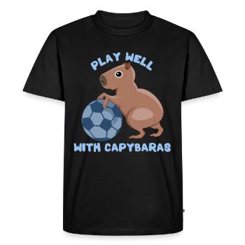 Capybara Whisperer Guinea Pig Rodent - Men's Premium Organic T-Shirt - black - Front - Nico (187cm)