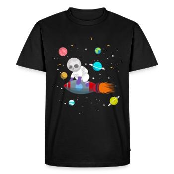 Future astronaut panda bear zookeeper wildlife - Men's Premium Organic T-Shirt - black - Front - Nico (187cm)