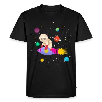 Future astronaut panda bear - Men's Premium Organic T-Shirt - black - Front - Nico (187cm)