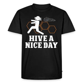Beekeeper Hive A Nice Day Honey Bee Beekeeping - Men's Premium Organic T-Shirt - black - Front - Nico (187cm)