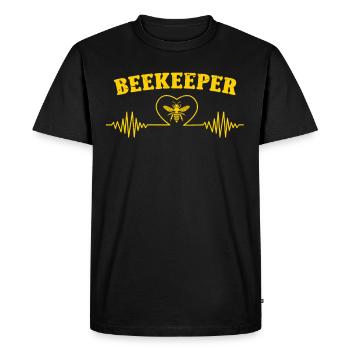 Beekeeper Beekeeper Heartbeat Honey Bee Beekeeping - Men's Premium Organic T-Shirt - black - Front - Nico (187cm)