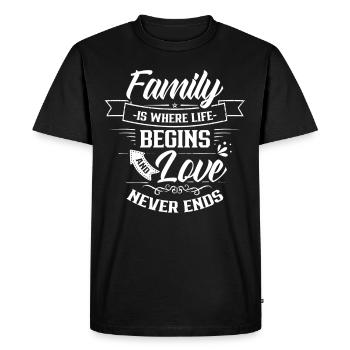 Family is where life begins and love never ends - Men's Premium Organic T-Shirt - black - Front - Nico (187cm)