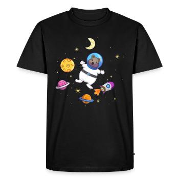 Astronaute Quokka amoureux de la faune - T-shirt Premium bio Homme - noir - Devant - Nico (187cm)