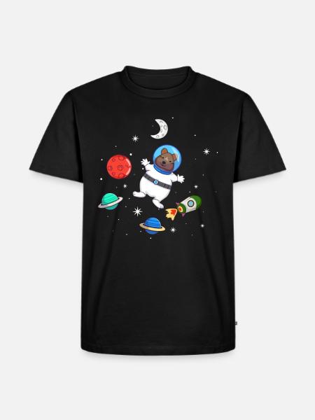 Quokka lover Animal astronaut - Men's Premium Organic T-Shirt - black