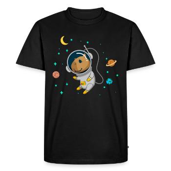 Capybara Whisperer Astronaute - T-shirt Premium bio Homme - noir - Devant - Nico (187cm)