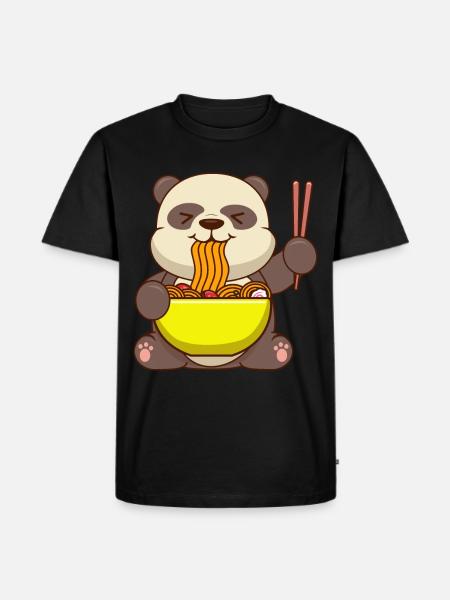 Panda Ramen Japanese Food - Men's Premium Organic T-Shirt - black