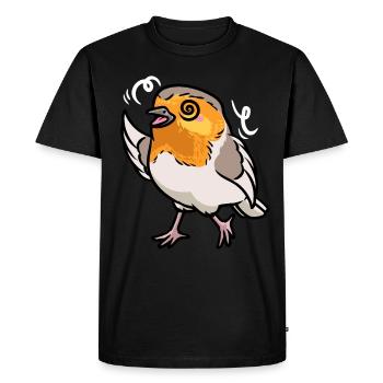 Robin Bird Kawaii Emoticon - Men's Premium Organic T-Shirt - black - Front - Nico (187cm)