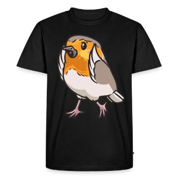Robin Bird Kawaii Emoticon - Men's Premium Organic T-Shirt - black - Front - Nico (187cm)