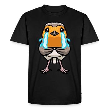 Robin Bird Kawaii Emoticon - Men's Premium Organic T-Shirt - black - Front - Nico (187cm)