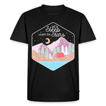 Dormons sous les étoiles Randonnées Nature Camping - T-shirt Premium bio Homme - noir - Devant - Nico (187cm)