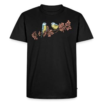 Blue I Bird motif for birdwatchers - Men's Premium Organic T-Shirt - black - Front - Nico (187cm)