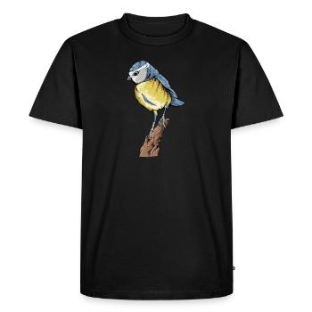 Blue I Bird motif for birdwatchers - Men's Premium Organic T-Shirt - black - Front - Nico (187cm)