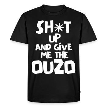 Ouzo Slogan for Greeks One Ouzo a Day Ouzo Party - Men's Premium Organic T-Shirt - black - Front - Nico (187cm)