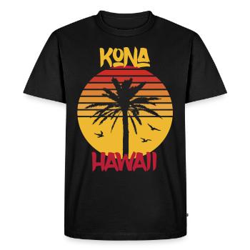 Hawaii Kona Palm Ocean Surfing - Men's Premium Organic T-Shirt - black - Front - Nico (187cm)