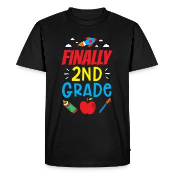 Finally Second Class School Second Grader Teacher - Men's Premium Organic T-Shirt - black - Front - Nico (187cm)