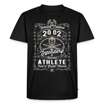 Vintage 2002 hockey sur glace anniversaire cadeau hobby - T-shirt Premium bio Homme - noir - Devant - Nico (187cm)