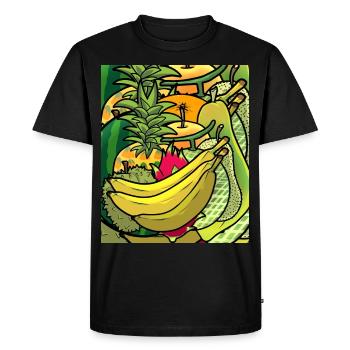 Summer time exotic juicy fruits fruit vitamins - Men's Premium Organic T-Shirt - black - Front - Nico (187cm)
