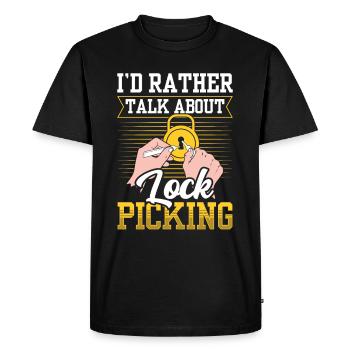 I'd rather talk about lock picking - Men's Premium Organic T-Shirt - black - Front - Nico (187cm)