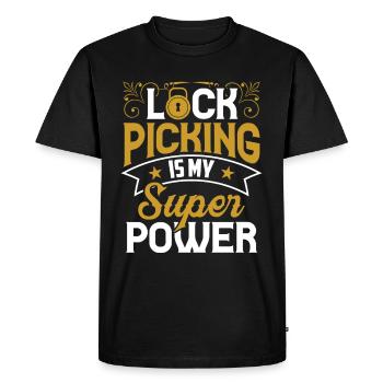 Lock picking is my superpower Lock Picking - Men's Premium Organic T-Shirt - black - Front - Nico (187cm)