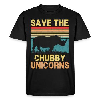 Save The Chubby Unicorns - Men's Premium Organic T-Shirt - black - Front - Nico (187cm)