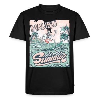 Surfing California Malibu Vacation Beach Surfing - Men's Premium Organic T-Shirt - black - Front - Nico (187cm)