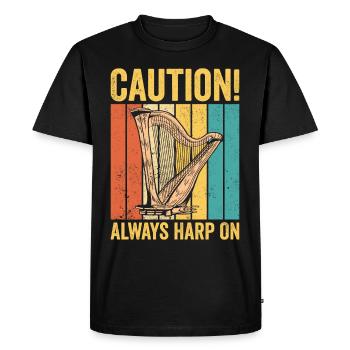 Harpiste Harpiste Rétro - T-shirt Premium bio Homme - noir - Devant - Nico (187cm)