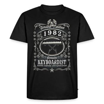 Vintage 1982 Keyboardist Birthday Gift Hobby - Men's Premium Organic T-Shirt - black - Front - Nico (187cm)