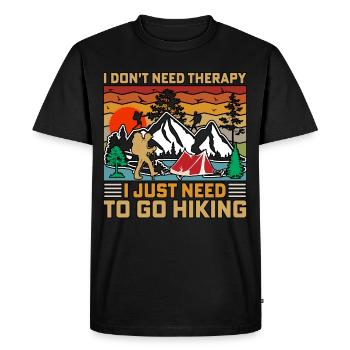 Je n’ai pas besoin de thérapie, je fais juste de la randonnée dans la nature - T-shirt Premium bio Homme - noir - Devant - Nico (187cm)