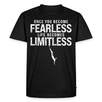 Une fois que vous devenez intrépide, la vie devient - T-shirt Premium bio Homme - noir - Devant - Nico (187cm)