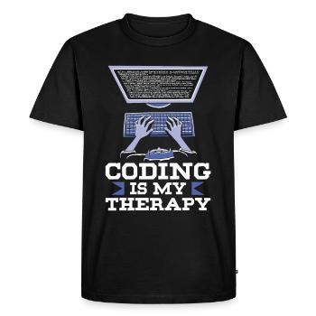 Programming is my therapy Code Coder Coding - Men's Premium Organic T-Shirt - black - Front - Nico (187cm)