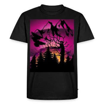 Horizon, Lumière polaire, Écologie, Environnement, Conservation de la nature - T-shirt Premium bio Homme - noir - Devant - Nico (187cm)