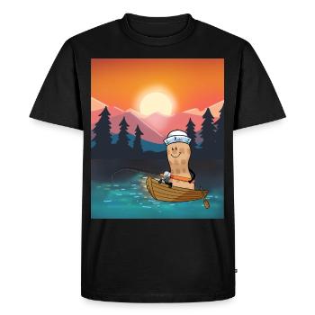 Cacahuète Loisir canne à pêche canne à pêche pêche - T-shirt Premium bio Homme - noir - Devant - Nico (187cm)