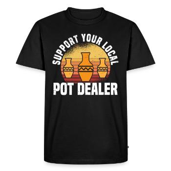 Poterie Argile Cours de poterie Poterie Getöpfert - T-shirt Premium bio Homme - noir - Devant - Nico (187cm)