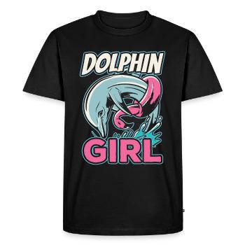 Dolphin Girl Dolphin Lovers Dolphins Dolphins - T-shirt Premium bio Homme - noir - Devant - Nico (187cm)