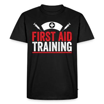 First Aid Training Teacher Course Trainer - Men's Premium Organic T-Shirt - black - Front - Nico (187cm)