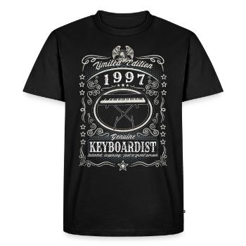 Vintage 1997 Keyboardist Birthday Gift Hobby - Men's Premium Organic T-Shirt - black - Front - Nico (187cm)