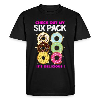 Check out my Six Pack - Donuts - Men's Premium Organic T-Shirt - black - Front - Nico (187cm)