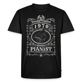Vintage 1970 Pianist Birthday Gift Hobby - Men's Premium Organic T-Shirt - black - Front - Nico (187cm)