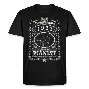 Vintage 1977 Pianist Birthday Gift Hobby - Men's Premium Organic T-Shirt - black - Front - Nico (187cm)