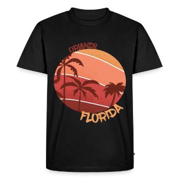 Florida Retro Palm Orlando Holiday Ocean Surfing - Men's Premium Organic T-Shirt - black - Front - Nico (187cm)
