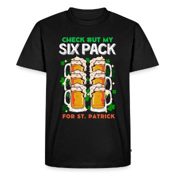 Mon Six Pack bières c'est délicieux Saint Patrick - T-shirt Premium bio Homme - noir - Devant - Nico (187cm)
