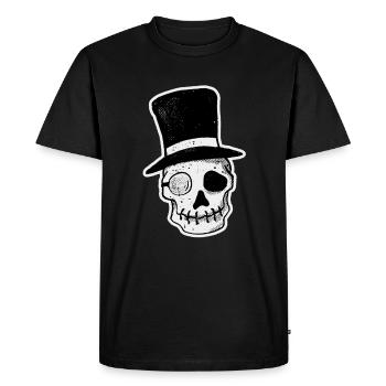 Mr. Dead Gentleman Skull Halloween Magician - Men's Premium Organic T-Shirt - black - Front - Nico (187cm)