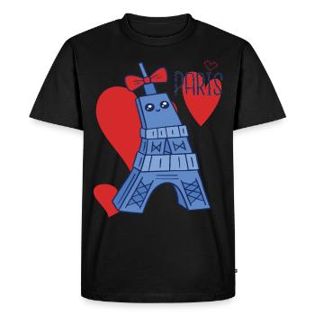 Love Paris Tour Eiffel Kawaii Souvenir parisien Fra - T-shirt Premium bio Homme - noir - Devant - Nico (187cm)