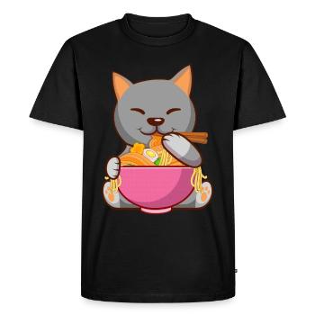 Amateurs japonais de ramen Food Cat Lovers - T-shirt Premium bio Homme - noir - Devant - Nico (187cm)